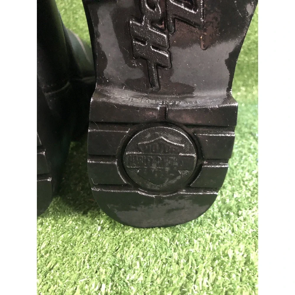 Vintage Harley Davidson USA Black Leather Motorcycle Cowboy Boots Mens 9